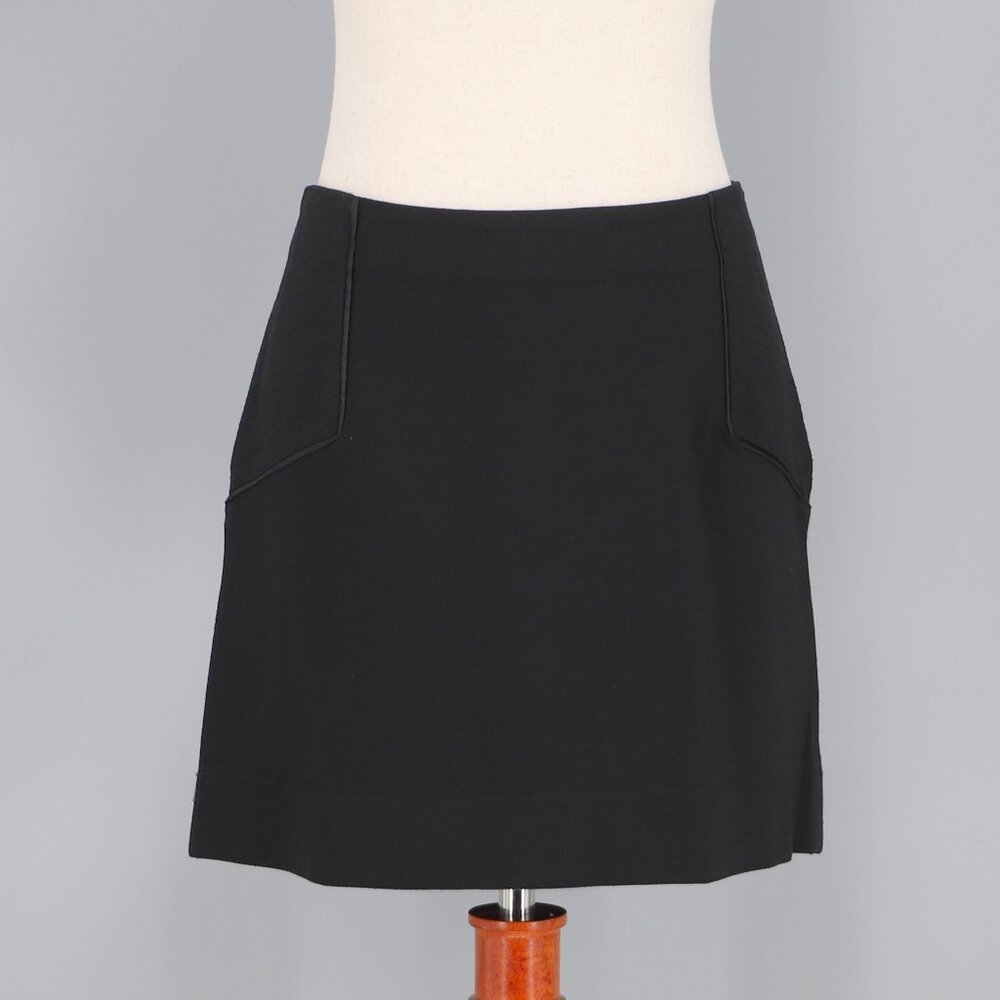 DIANE VON FURSTENBERG Black Viscose Blend Stretch Mini Skirt Size 10